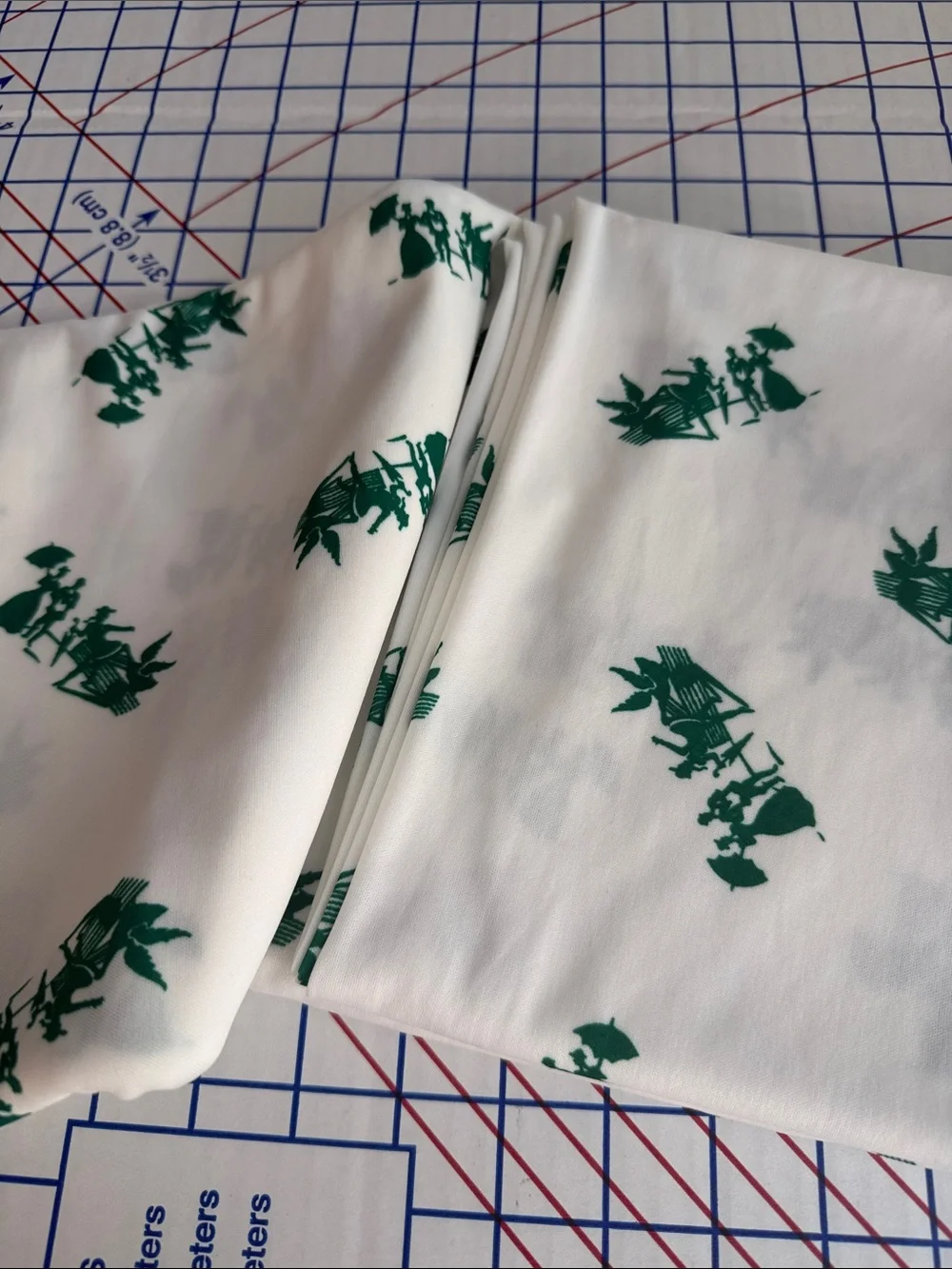 Vintage Delden Fabrics Victorian Silhouette Stretch Knit Fabric 2 Yards x 58
